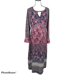 CAbi long sleeve boho dress medium
